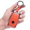 LJMTBKAN for Mercedes Key Fob Cover,Aluminum Leather Key Case Compatible