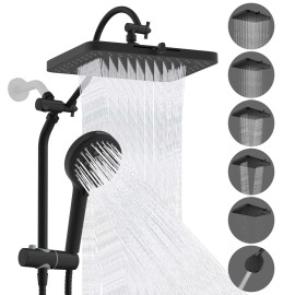 Hibbent 13'' Shower Head Combo High Pressure Rainfall Shower Head with Handheld Spray US