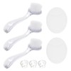 3 Face Brushes with Long Handle, 2 Oval Face Brushes,
