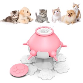 Ankilo Puppy & Kitten Feeder - 5 Teat Elevatable Milk Feeder for Multiple Puppies & Kittens, Doggie & Rabbit Feeding Station (Pink)