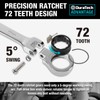 DURATECH 12-Piece Flex-Head Ratcheting Combination Wrench Set, 72-Tooth, Metric, 8-19mm,