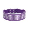 BTDCFY Rhinestones Dog Collars-2" Wide Crystal Diamonds Studded PU Leather