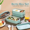 BRYN Brotdose mit Fächern, 1400ml Lunchbox + Besteck + Thermotasche,