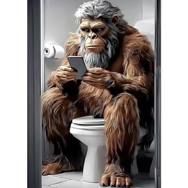 MXJSUA Bigfoot Diamond Painting Kits for Adults, 5D Diamond Art Kits for Beginners, DIY Full Round Drill Picture with Diamond for Home Wall Decor, 30x40cm