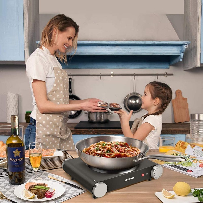 Cusimax Hot Plate Electric Burner Single Burner Cast Iron hot