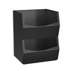 2 Set Open Front Small Stackable Storage Bins, Bamboo Stacking