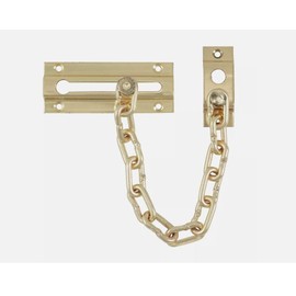 Security Door Chain Heavy Duty Safety Guard Lock Catch 85mm with Screws (Brass)
