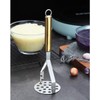 Berglander Potato Masher, Heavy Duty Stainless Steel Gold Handle Potato