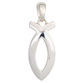 Jobo Pendant Rhodium-Plated 925 Sterling Silver Ichthys [Jewellery]