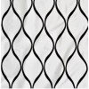Lambrequin Casa Flocked Faux Silk White Black Flocked Window Panel