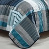 ESCA 3-Piece Bruis Plaid Blue Bedspread Set Queen Size Checker