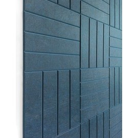 DECORITA 11.18" Square Acoustic Panels 12-Pack - Sound Absorbing Wall Panels, Noise Reducing Soundproof Decorative Felt Tiles for Home Office, Studio, Living Room - Prussian Blue