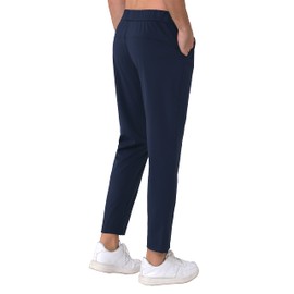 AbleTree Mens Athletic Track Pants 27" Lightweight Sweatpants Quick Dry Workout Joggers Casual Lounge Straight Pants with Pockets Navy