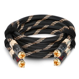 SKW Audiophiles Lock RCA Cable 2RCA Male to 2RCA Male HiFi System Interconnect Cable with Diameter 8mm 6.5ft/2M