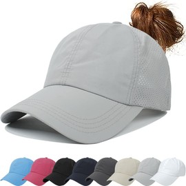 Baseball Cap Mens Embroidery Classic Washed Vintage Dad Cap Adjustable Summer Sun Unisex Quick Dry Hat Fashion Breathable Sports Running Climbing Hiking Grey