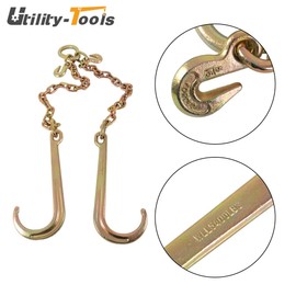 utility-tools V-Chain J Hooks 2' Flatbed 15" Large G70 Tow Truck Rollback Wrecker Carrier