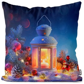VOID Winter Lantern Cushion Cover Sofa Cushion Decorative Christmas Winter Christmas Decoration Cushion Size: 40 x 40 cm
