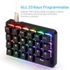 Koolertron One Handed Macro Mechanical Keyboard, RGB LED Backlit Portable