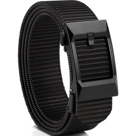 GEIT Men's Nylon Ratchet Belt, 1 3/8" Adjustable Web Belt with Slide Click Buckle for Casual Golf Work