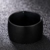 ZENSE - Men's Black Titanium Steel Ring ZR0164, Non-precious metal