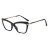 Womens Cat Eye Reading Glasses Fashion Crystal Eyewear Frame (Black,