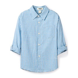 ScHaXjm Boys Blue Dress Shirt Pure Cotton Boys Blue Button Down Shirt 3-10 Years