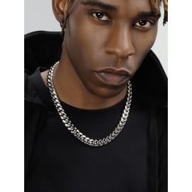 Stainless Steel Cuban Chain Necklace Hip Hop Rapper Jewelry 12MM 22Inch Fashion Men's Jewelry