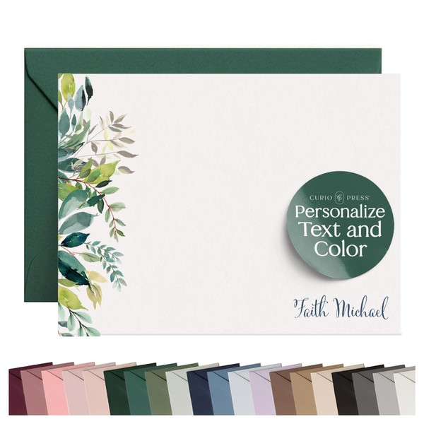 Personalized Floral Stationery Set, Custom Notecards with Envelopes, Personalized Stationery