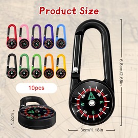 Flintronic 10Pcs Navigation Compass, Multifunctional Hiking Compass, Waterproof Pocket Compass for Expedition Map Reading, Navigation, Orienteering and Survival