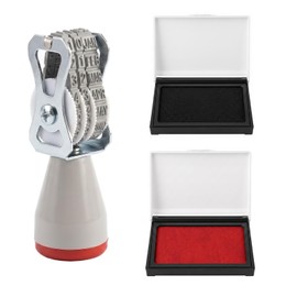 Egg Date Stamp Kit with 2 Ink Pads, Date Label Stamper for Farm Fresh Eggs