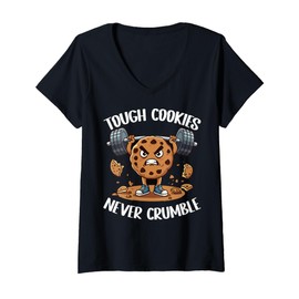 Womens Tough Cookies Never Crumble V-Neck T-Shirt