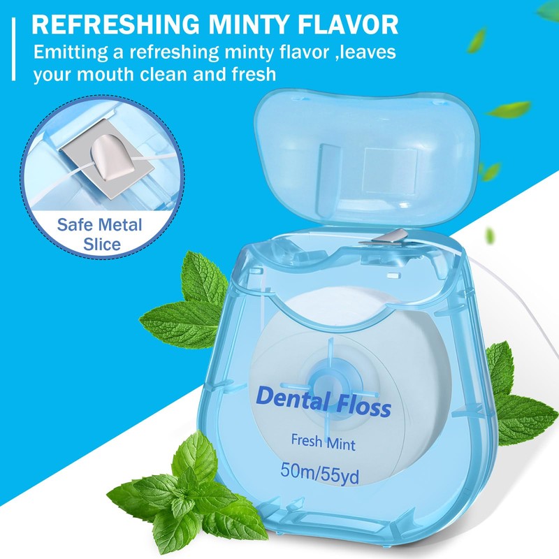 Mimorou 48 Pack Dental Floss Bulk 50m Each Mint Travel