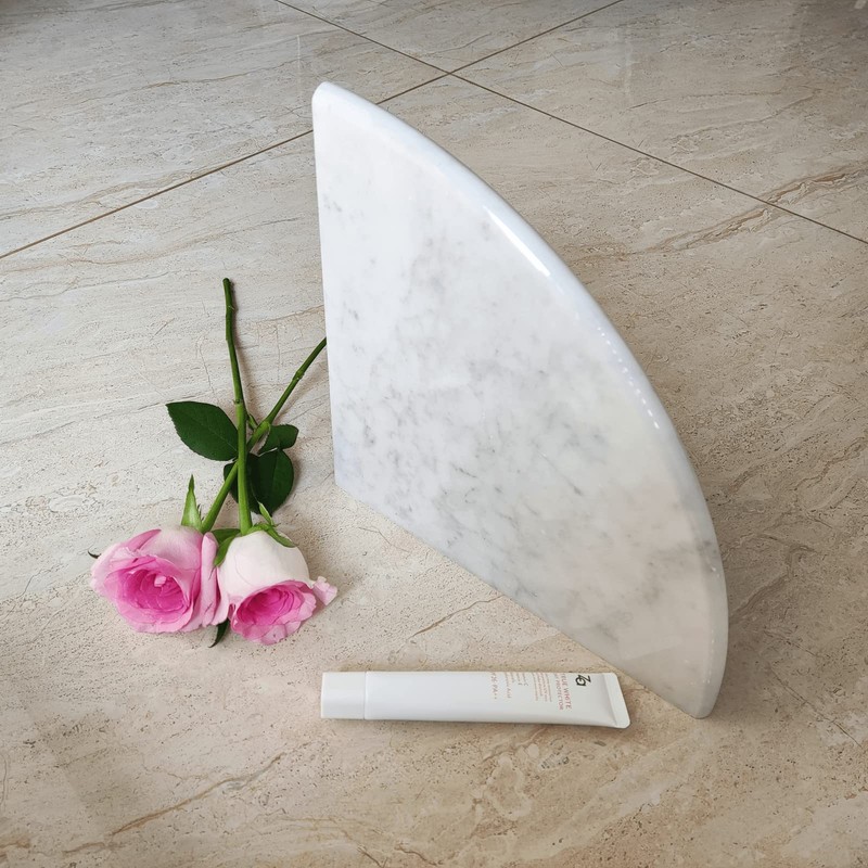 2 pcs Marble Shower Corner Shelf for Bathroom, 9 Inch