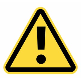 5 x 6" (15cm) General Warning Yellow Triangle Stickers with Exclamation Mark (15cm, General Warning)