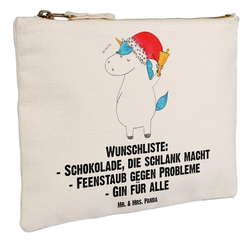 Mr. & Mrs. Panda Unicorn Santa Claus Make-Up Bag, White,