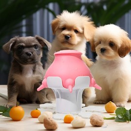 Puppy Feeder for Multiple Puppies, 300 ml Puppy Milk Feeder Puppy Bottles for Nursing Adjustable Height Silicone Puppy Nursing Station with 5 Teats for Kittens, Puppies, Rabbits Nursing Supplies