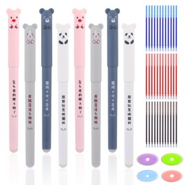GZGXKJ Pack of 16 Erasable 0.5 mm Animal Pencils Erasable Ballpoint Pen Animals Cute Pens with 36 Erasable Refills + 4 Erasers for Drawing, Sketching and Notes