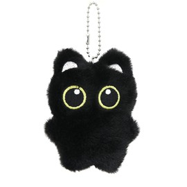 Zitokin Cute Black Cat Plush Keychain, Kawaii Keychain Accessories Bag Charms for Handbags Backpack Gifts for Cat Lovers (4 inches)
