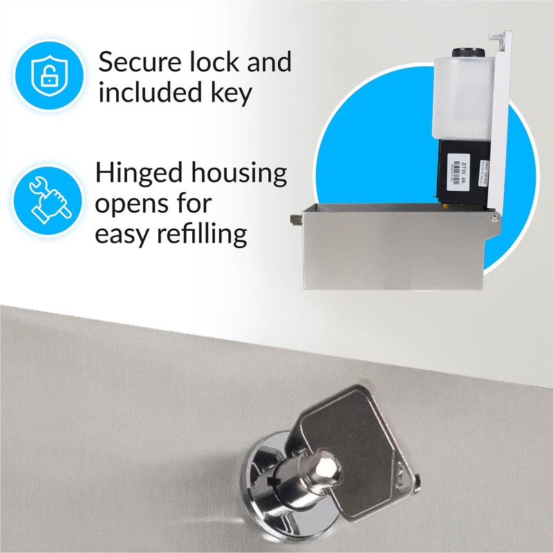 Bobrick B-2012 Automatic Wall-Mounted Liquid Soap Dispenser, Stainless Steel, 30