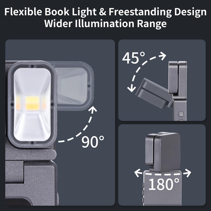 Dott Arts Book Light,Dual-Heads Reading Light for Bedtime with Screen