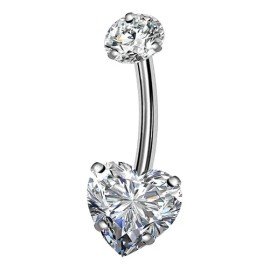 Anillo Ombligo Titanio G23 14g Rosca Interna Corazón