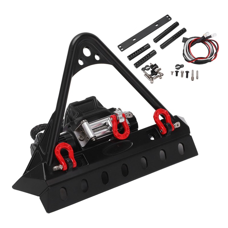 RC Front Bumper Winch Light Kit Iron Plastic High Hardness