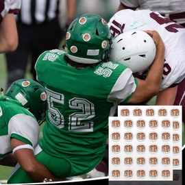 Gueevin 200 Pcs Football Helmet Stickers Pancake Block Football Award Decals for Helmets 1-1/8 Inch Vinyl Sports Self Adhesive Baseball Helmet Stickers for Hockey, Lacrosse