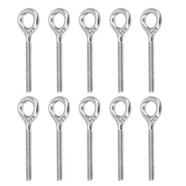10Pcs Stainless Steel Eye Bolts, M5 Marine Grade Lifting Ring Eye Bolt Welded Closed Machine Shoulder Lift Eye Screw Bolts