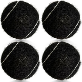 HiBallBall 4 Pack Precut Tennis Balls for Walkers, Heavy Duty Glide Balls for Walkers & Furniture Legs - Universal Floor Protectors, Long Lasting & Easy Installation (Black)