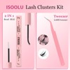 ISOOLU Fairy Lash Clusters Kit 8-14mm Manga Individual Lashes C