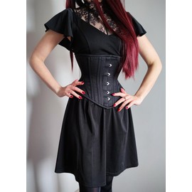 SLIMX Hourglass Corset Underbust Longline Double Steel Boned Waist Trainer for Women Plus Size Heavy Duty Open Cup Waspie Corset