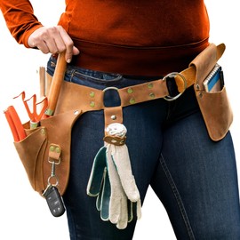 Botanica Leather Garden Tool Belt for Women with Glove Holder - Florist Belt - Durable Gardeners Tool Belt for Women - Gardening Belt - Gardening gift for women - Utility belt