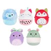 Micromallows Squishmallows Original Plush 5-Pack - Lavender Bear, Dragonfruit Fox,