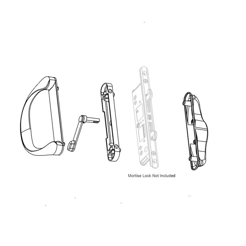 SBML Involute Sliding Patio Door Handle Set (Almond)